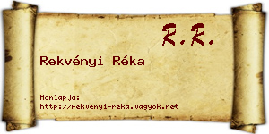 Rekvényi Réka névjegykártya